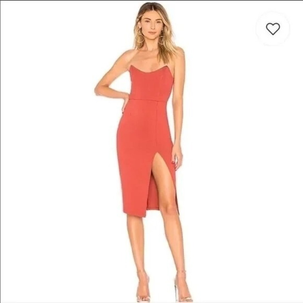 Revolve Superdown Sleeveless Bustier Bodycon Midi Cocktail Dress w/ Slit - Small